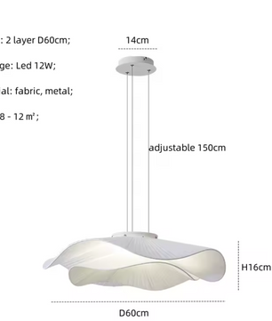 Moderne Stoffen LED Hanglamp – Scandinavische Dimbare Plafondlamp
