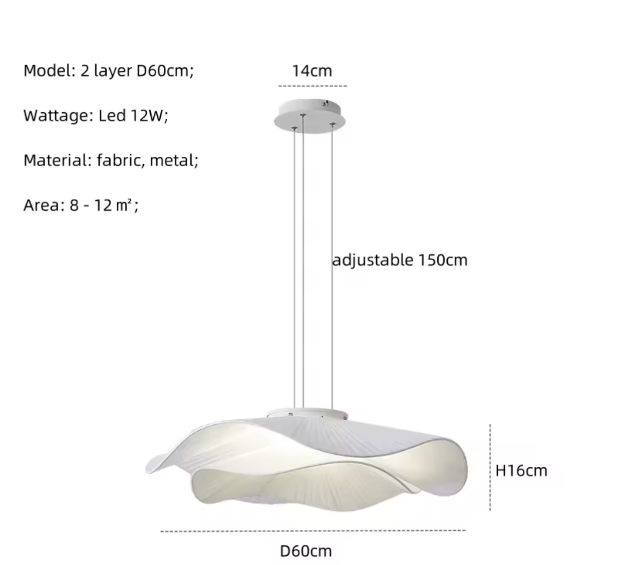 Moderne Stoffen LED Hanglamp – Scandinavische Dimbare Plafondlamp