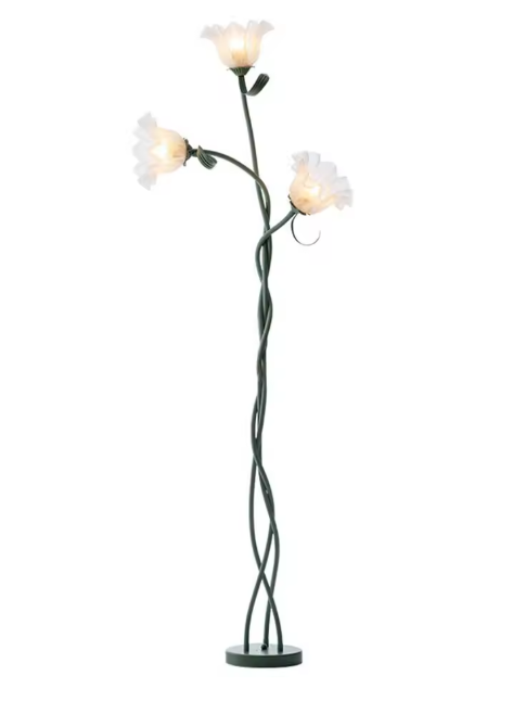 Lily Vloerlamp – Moderne LED Hoeklamp met 3 Lichtkleuren, Vintage Landelijke Stijl