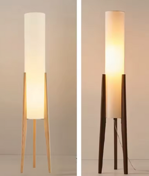 Japanse Retro Wabi-sabi Vloerlamp – Massief Hout & Stoffen Kap, Decoratief en Sfeervol