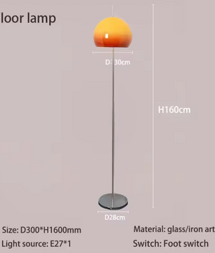Bauhaus Retro Tafellamp – Glazen Paddenstoel Lamp met Gradiënt Oranje, Sfeervol & Decoratief