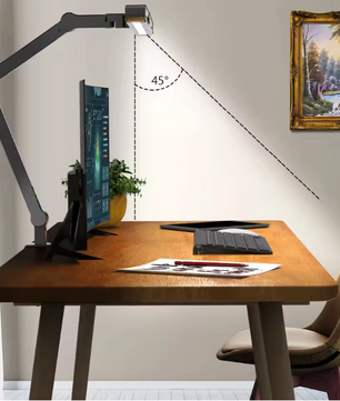 LED Bureaulamp met Klem – 24W Ultraheldere Tafellamp met 7 Gewrichten, Automatisch Dimmen & Sfeerverlichting
