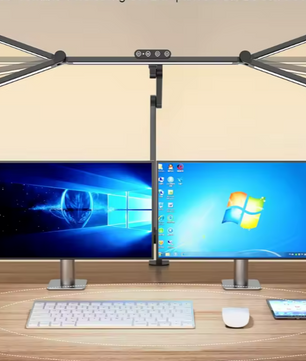 LED Bureaulamp met Klem – 24W Ultraheldere Tafellamp met 7 Gewrichten, Automatisch Dimmen & Sfeerverlichting