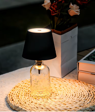 Draadloze Fles Tafellamp – LED Lamp met Touch Control, 3 Lichtkleuren & Traploos Dimmen