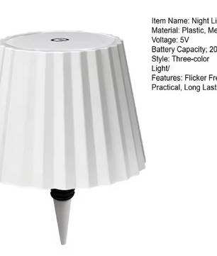 Draadloze Fles Tafellamp – LED Lamp met Touch Control, 3 Lichtkleuren & Traploos Dimmen