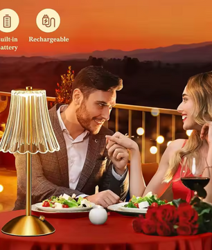 Kristallen LED Tafellamp – Touch Sensor, Dimbaar & Oplaadbaar Nachtlampje