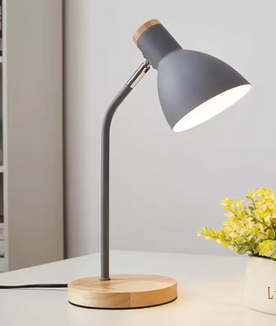 Houten Nordic Tafellamp – Flexibele LED Bureaulamp met E27 Fitting