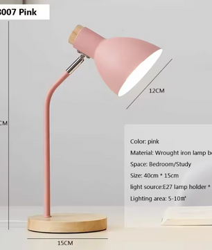 Houten Nordic Tafellamp – Flexibele LED Bureaulamp met E27 Fitting