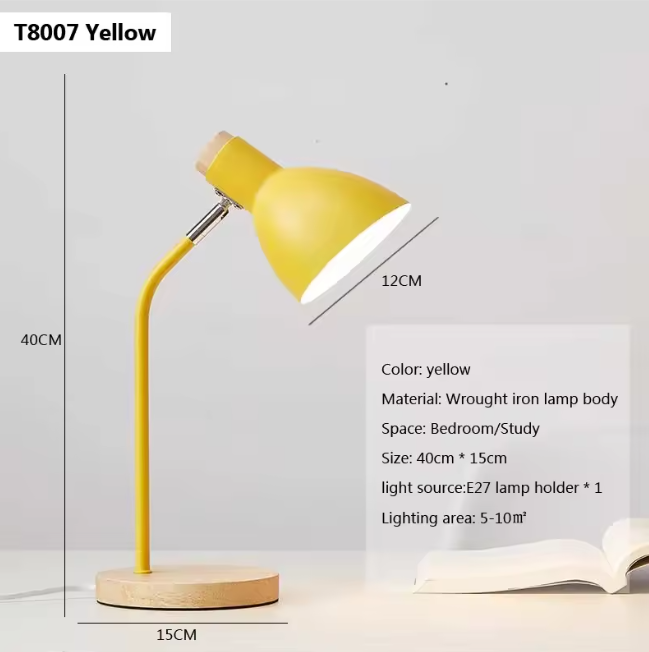 Houten Nordic Tafellamp – Flexibele LED Bureaulamp met E27 Fitting