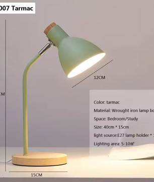 Houten Nordic Tafellamp – Flexibele LED Bureaulamp met E27 Fitting