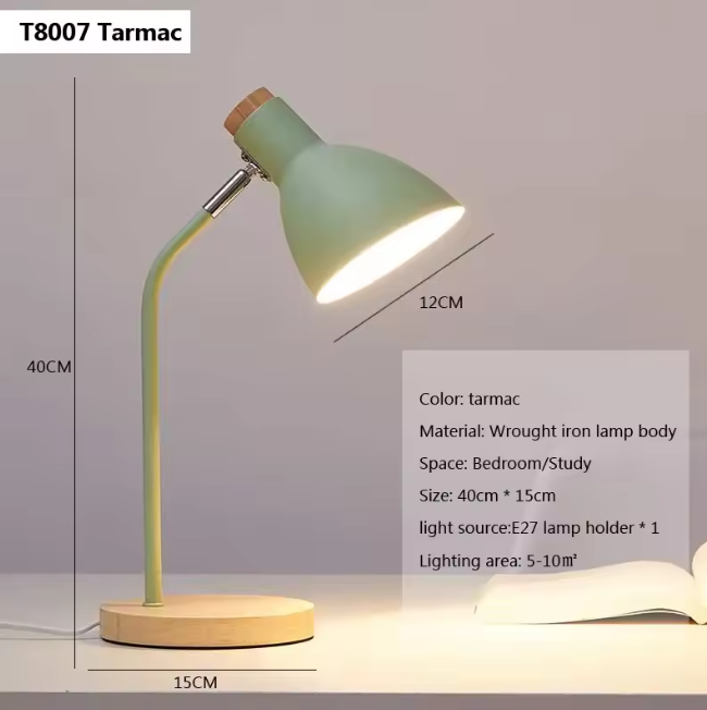 Houten Nordic Tafellamp – Flexibele LED Bureaulamp met E27 Fitting