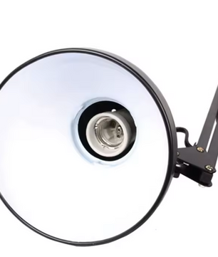 Flexibele Bureaulamp met Zwenkarm & Tafelklem – E27/E26 Fitting, Metaal, Zwart