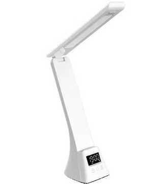 Multifunctionele LED Bureaulamp – Dimbaar, Draadloze Oplader & Digitale Klok