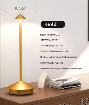 Draadloze LED Tafellamp – Oplaadbaar & Dimbaar, Modern Design