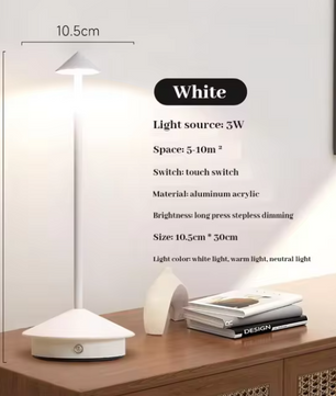 Draadloze LED Tafellamp – Oplaadbaar & Dimbaar, Modern Design