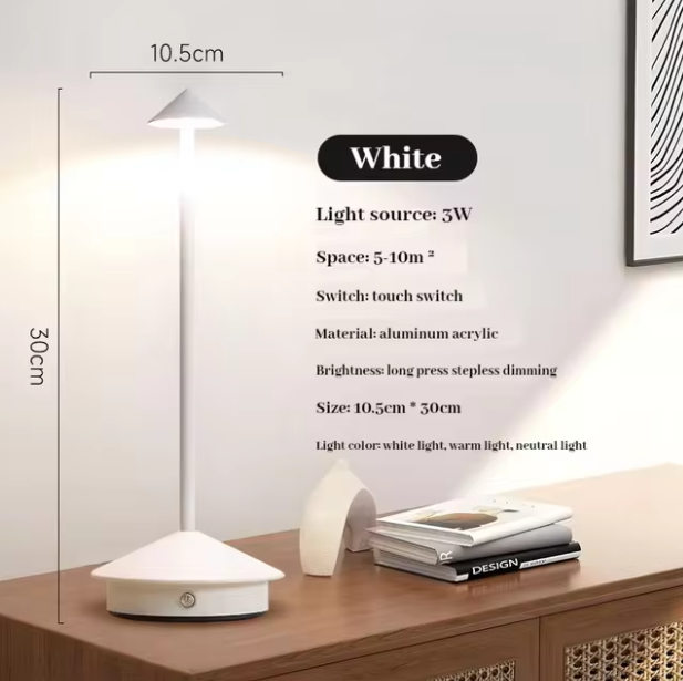 Draadloze LED Tafellamp – Oplaadbaar & Dimbaar, Modern Design