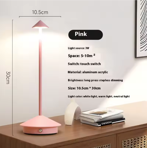 Draadloze LED Tafellamp – Oplaadbaar & Dimbaar, Modern Design
