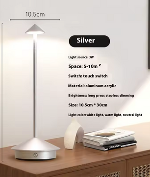 Draadloze LED Tafellamp – Oplaadbaar & Dimbaar, Modern Design