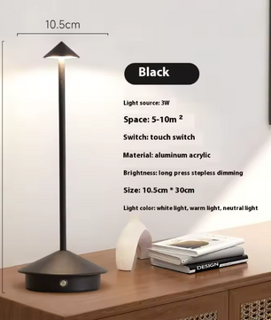 Draadloze LED Tafellamp – Oplaadbaar & Dimbaar, Modern Design