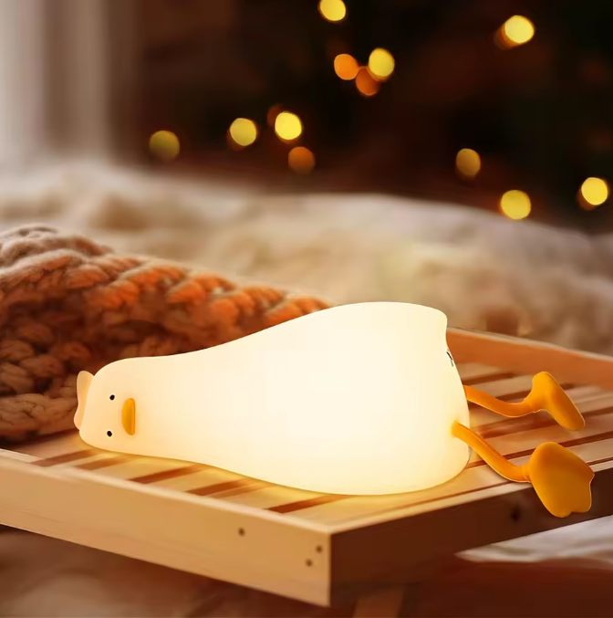 LED Nachtlampje Eend – Schattige Siliconen Kinderlamp met Timer & 3 Niveaus Dimbaar