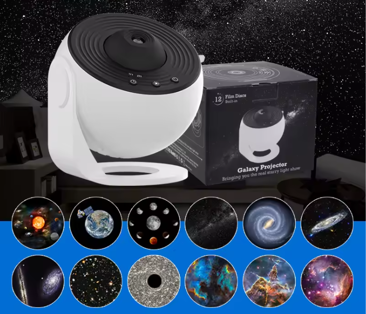 Galaxy Projector 12-in-1 – Sterrenhemel Nachtlamp & 360° Planetarium Projector