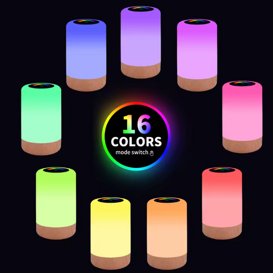 Oplaadbaar Touch Nachtlampje – 16 Kleuren RGB & Timerfunctie