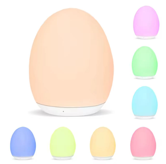 7-kleuren Nachtlampje – Dimbare RGB LED Bedlamp met Touch & Afstandsbediening, USB Oplaadbaar