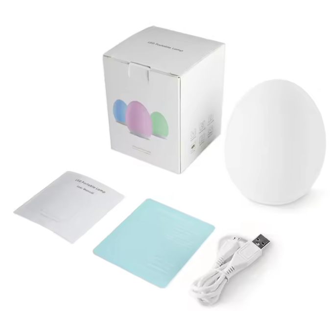 7-kleuren Nachtlampje – Dimbare RGB LED Bedlamp met Touch & Afstandsbediening, USB Oplaadbaar