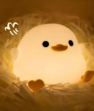 Schattig Eend & Capibara Nachtlampje – Siliconen Kinderlamp Oplaadbaar met Touchbediening