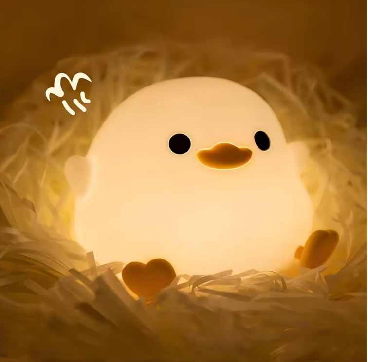 Schattig Eend & Capibara Nachtlampje – Siliconen Kinderlamp Oplaadbaar met Touchbediening