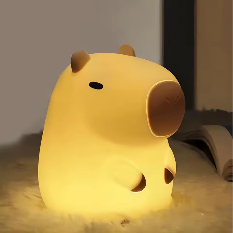 Schattig Eend & Capibara Nachtlampje – Siliconen Kinderlamp Oplaadbaar met Touchbediening