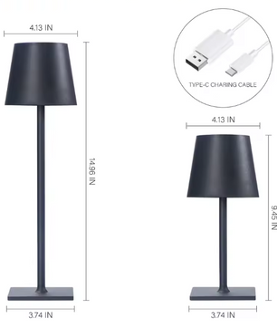 Draadloze LED Tafellamp – Oplaadbare Touchlamp Dimbaar voor Slaapkamer, Bar & Restaurant