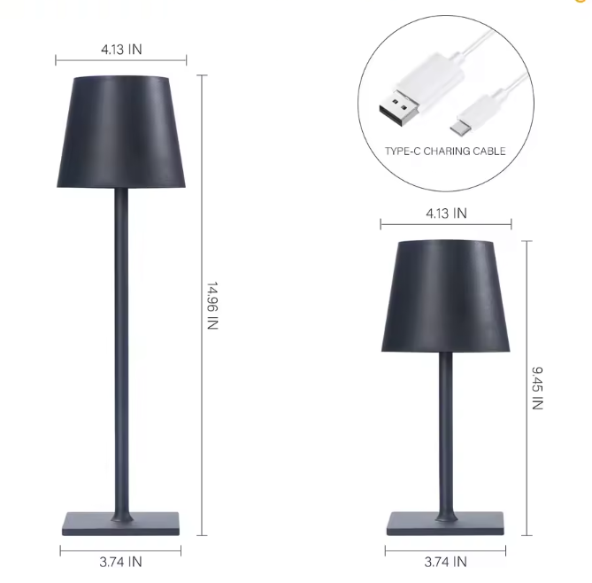 Draadloze LED Tafellamp – Oplaadbare Touchlamp Dimbaar voor Slaapkamer, Bar & Restaurant