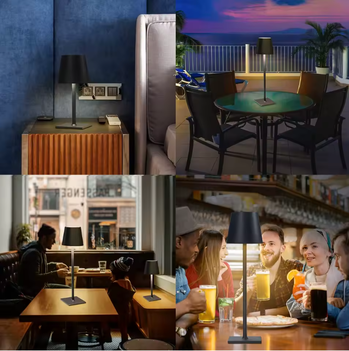 Draadloze LED Tafellamp – Oplaadbare Touchlamp Dimbaar voor Slaapkamer, Bar & Restaurant