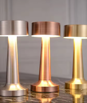 Retro Metalen Tafellamp – LED Nachtlamp Oplaadbaar met Touchbediening
