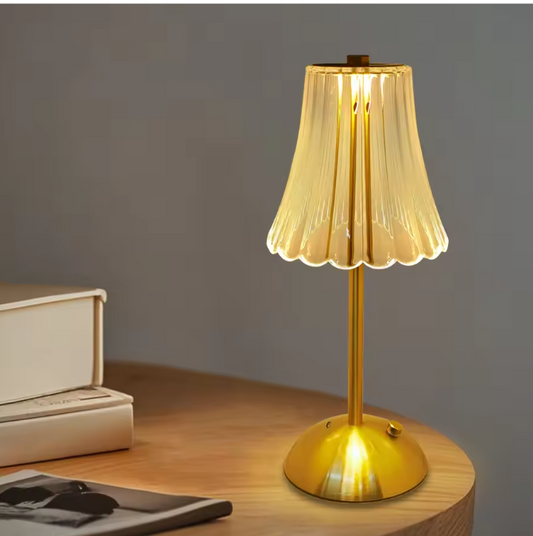 Kristallen LED Tafellamp – Oplaadbaar Boeklicht & Dimbaar Nachtlampje voor Sfeer en Decor