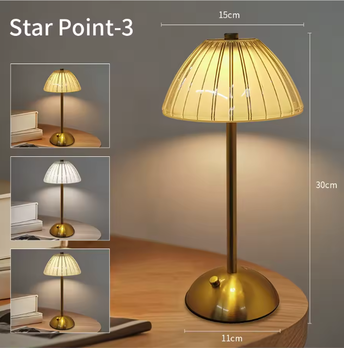 Kristallen LED Tafellamp – Oplaadbaar Boeklicht & Dimbaar Nachtlampje voor Sfeer en Decor