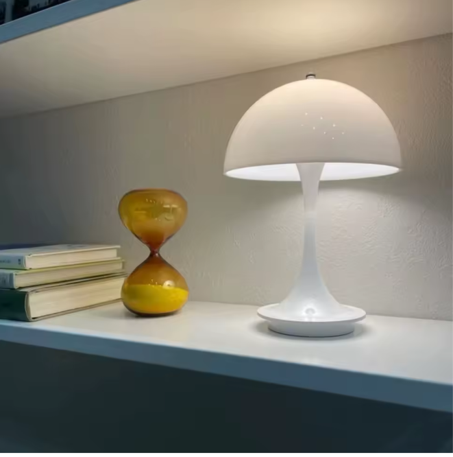 Paddestoel Tafellamp – Oplaadbaar & Dimbaar Nachtlampje voor Slaapkamer en Decor