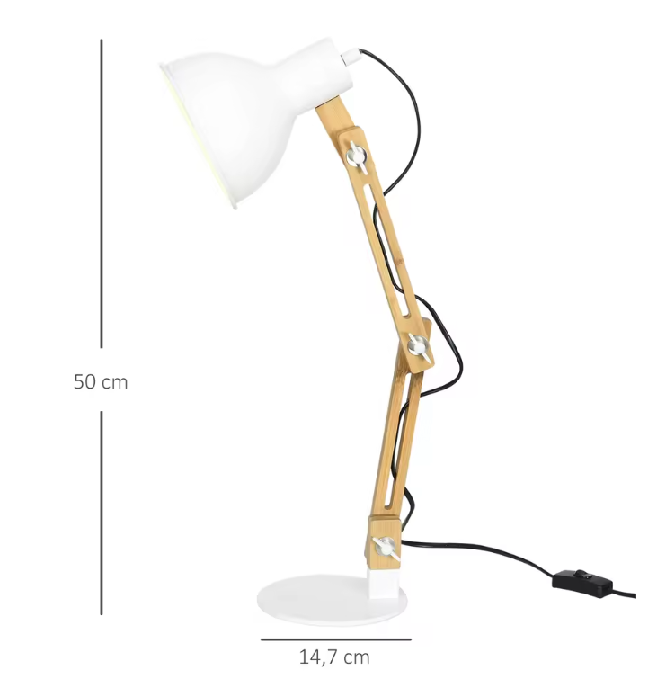 Verstelbare Bureaulamp met Klembasis – 40W Leeslamp & E27 Fitting