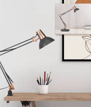 Verstelbare Bureaulamp met Scharnierarm – Metalen Klemlamp & E27 Fitting