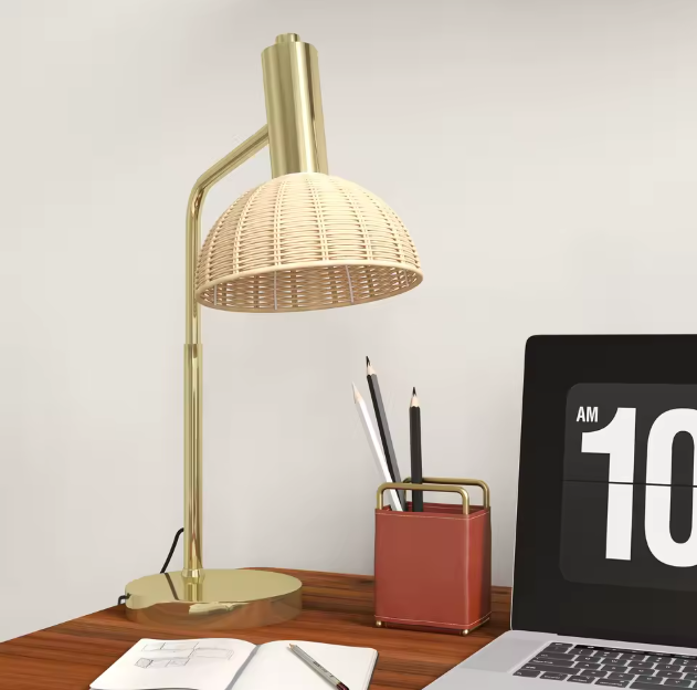 Tafellamp met Rotan Kap – 40W E14 Nachtlamp & LED Inclusief