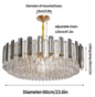 Ronde Kristallen Kroonluchter 80 cm – Luxe Plafondlamp met E14 Fitting