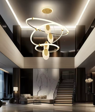 3-Lagen LED Kroonluchter – Moderne Plafondlamp met Acryl Waterdruppels & 3 Lichtkleuren