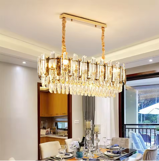 Luxe Kristallen LED Kroonluchter – Moderne Plafondlamp voor Woonkamer & Eetkamer