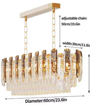 Luxe Kristallen LED Kroonluchter – Moderne Plafondlamp voor Woonkamer & Eetkamer