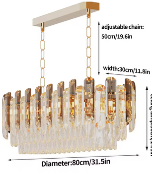 Luxe Kristallen LED Kroonluchter – Moderne Plafondlamp voor Woonkamer & Eetkamer