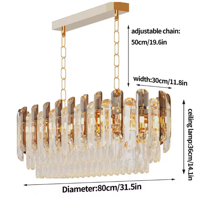Luxe Kristallen LED Kroonluchter – Moderne Plafondlamp voor Woonkamer & Eetkamer