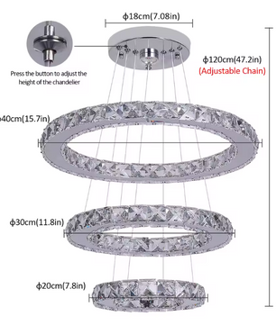 Luxe Kristallen LED Hanglamp – Moderne Kroonluchter met Afstandsbediening