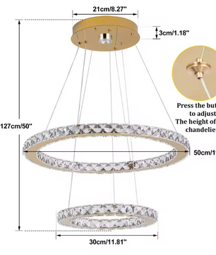Luxe Kristallen LED Hanglamp – Moderne Kroonluchter met Afstandsbediening