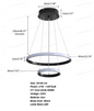 2-Ring Zwarte Hanglamp – Moderne LED Plafondlamp met Dubbele Ring